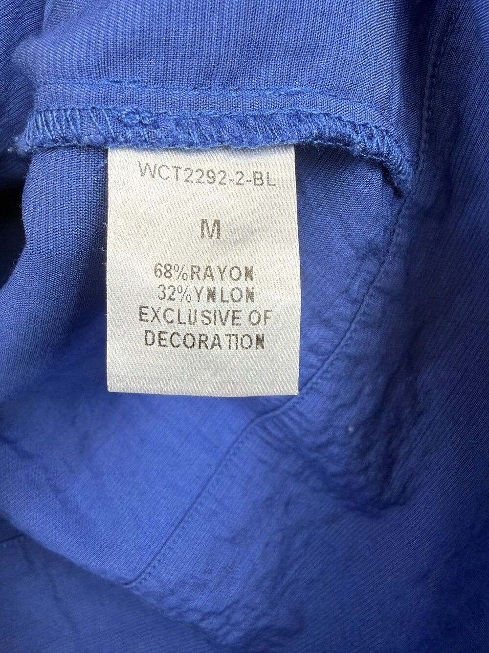 THML Blue Cropped Button Down Blouse Oversized Womens Medium 3/4 Sleeve - Picture 5 of 7